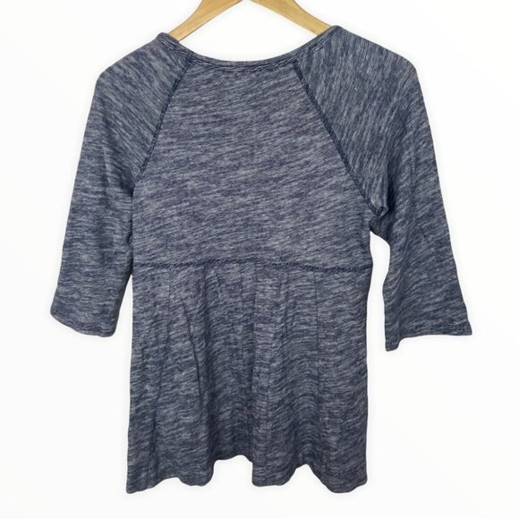 Anthropologie Deletta Pathed Seams Swing Top Heathered Grey Blue Size Medium M - Picture 4 of 10
